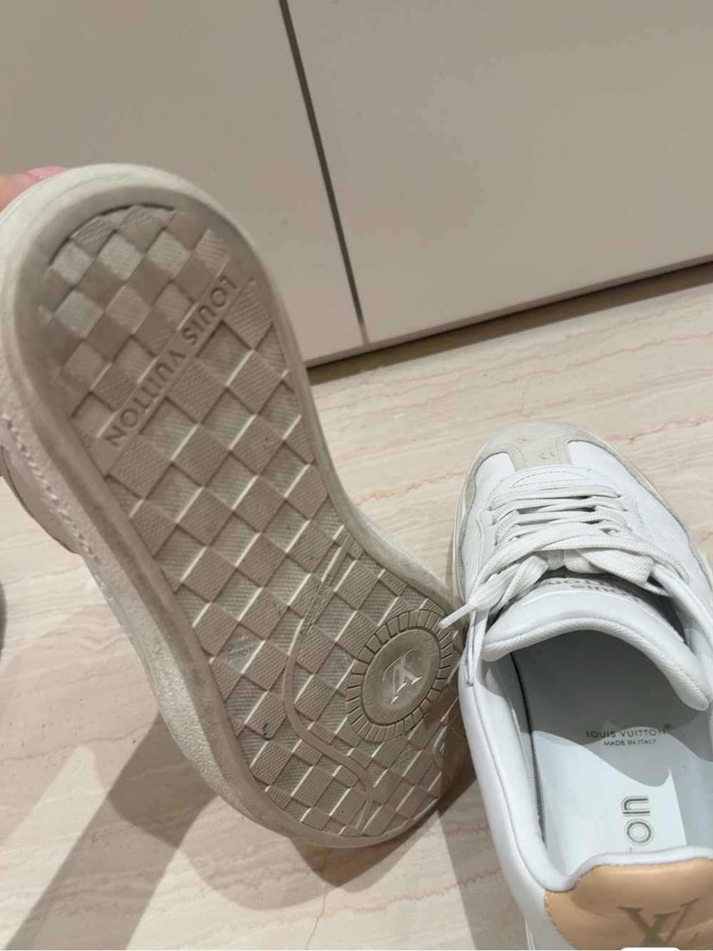 Louis Vuitton White and Light Gray Sneakers size 38 - Picture 3 of 3